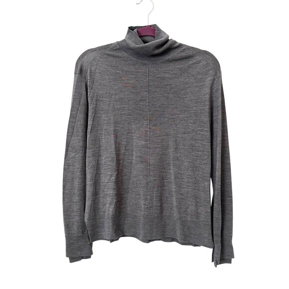 SAINT ART Carla Merino Wool Turtleneck Sweater Grey Medium - Picture 2 of 6